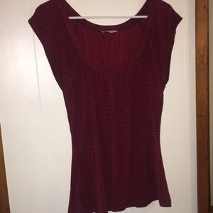 Ann Taylor Loft Red/Black Tee